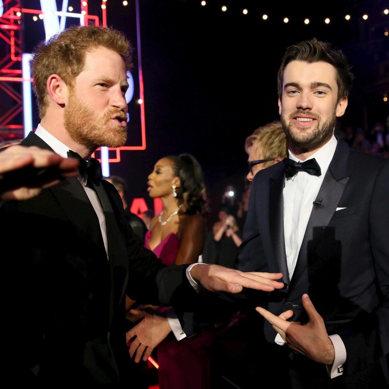 Prince Harry greets comedian Jack Whitehall after the Royal Variety Performance at the Royal Albert Hall in November 2015, in London. Photo: Getty Images