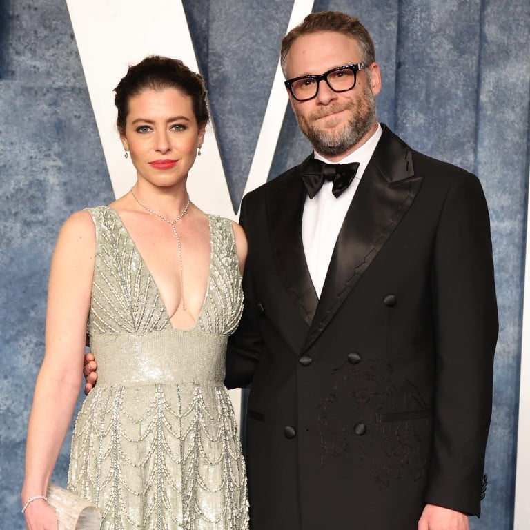 Lauren Miller Rogen and Seth Rogen at the 2023 Vanity Fair Oscars Party. Photo: Getty Images