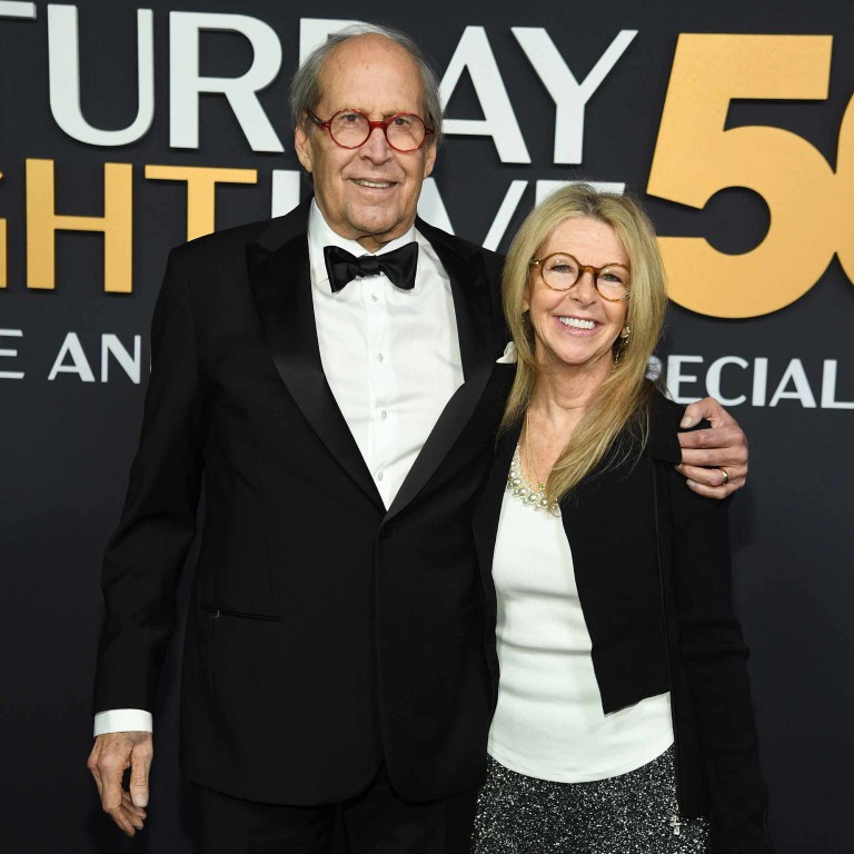 Chevy Chase, SNL alum from the 1970s, and his wife Jayni Chase on February 16 at the SNL 50 Special. Photo: NBC via Getty Images