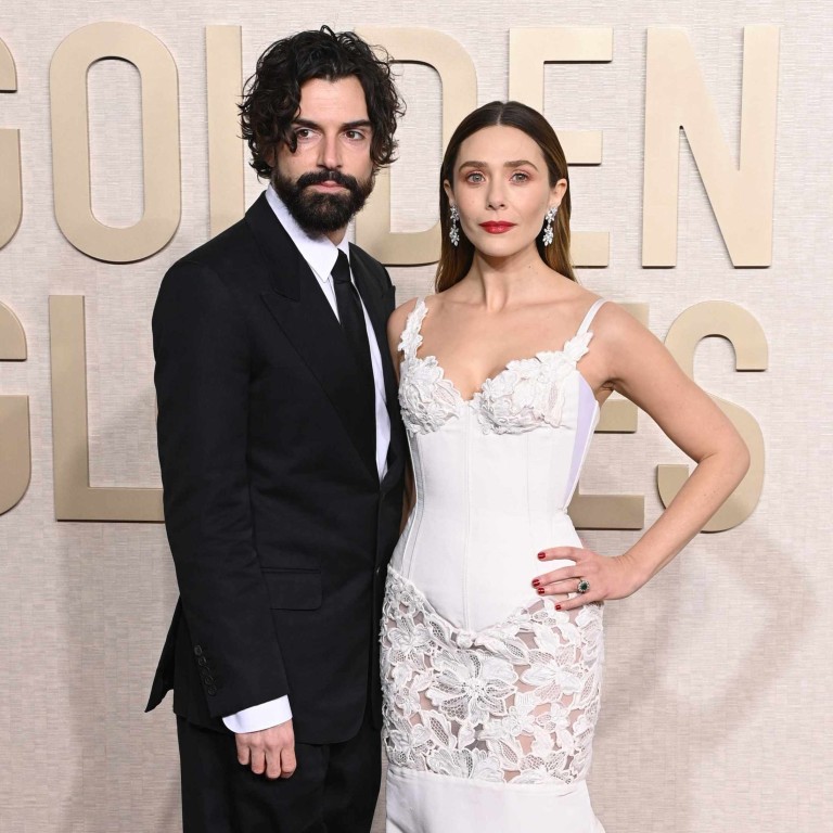 Robbie Arnett and Elizabeth Olsen at the 81st Annual Golden Globe Awards in January, in Beverly Hills, California. Photo: WireImage