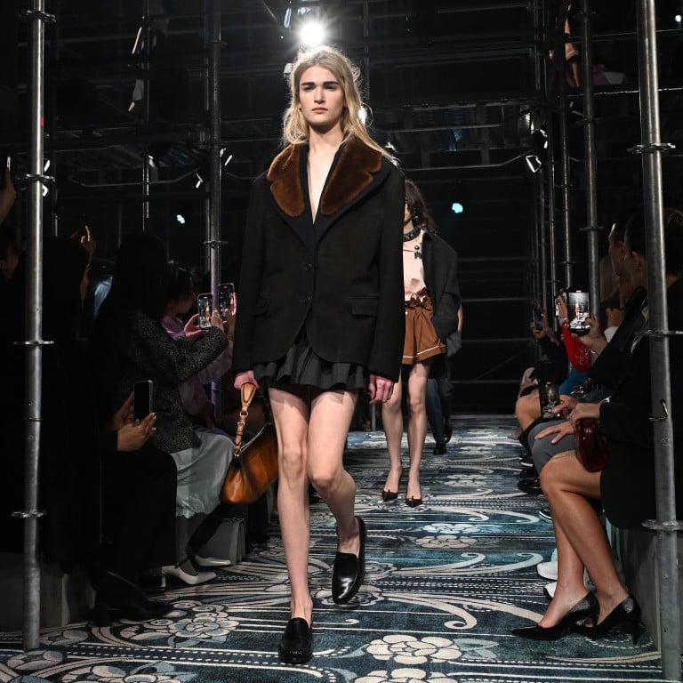 The Prada autumn/winter 2025 show had an undone quality to it, what co-creative directors Miuccia Prada and Raf Simons referred to as “raw glamour”. Photo: EPA-EFE