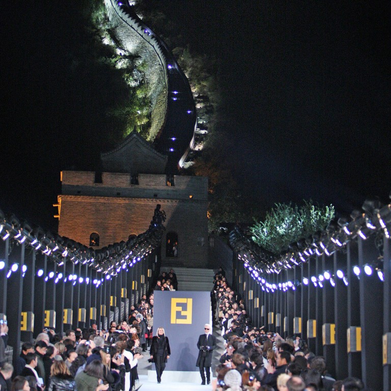 A century old this year, Fendi has held many landmark runways, including this historic one presented by Karl Lagerfeld in 2007 at the Great Wall of China. Photo: Handout
