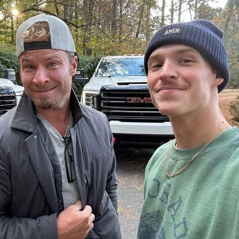 Backstreet Boys star Brian Littrell and his musical son Baylee, who is set to appear on American Idol. Photo: @bayleelittrell_music/Instagram