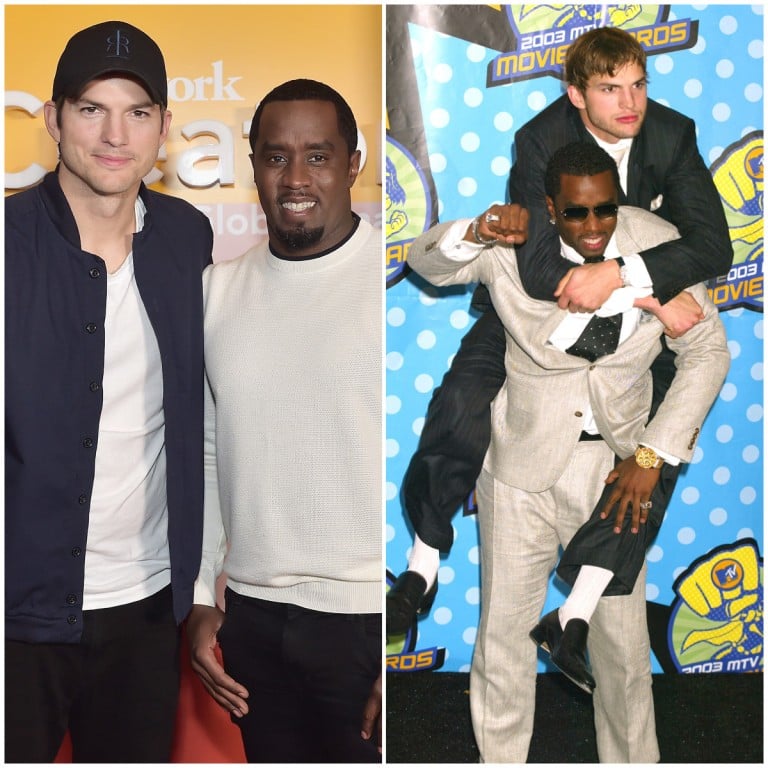 Ashton Kutcher and Sean “Diddy” Combs were friends for years – so how much does the actor know about the criminal charges being brought against the rapper? Photos: Getty Images, WireImage