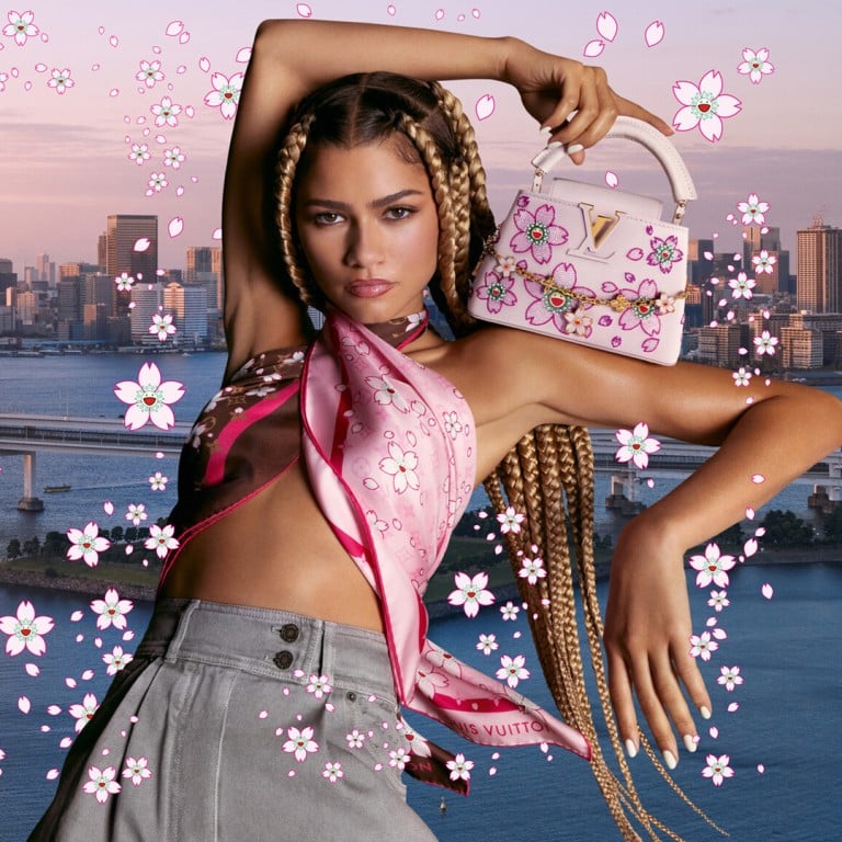 Louis Vuitton ambassador Zendaya fronts the maison’s Cherry Blossom collab with Takashi Murakami – the second half of a re-edition, 20 years on from their original tie-up. Photo: Handout