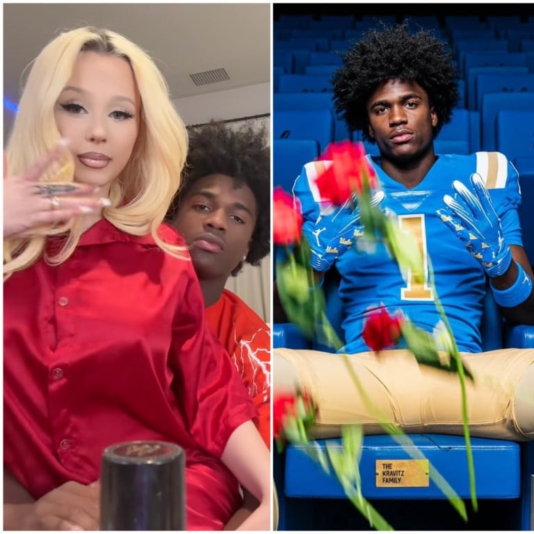 Alabama Barker just hard-launched her relationship with young American footballer Scooter Jackson on TikTok. Photos: @alabamabarker/TikTok, @thatsscooter/Instagram