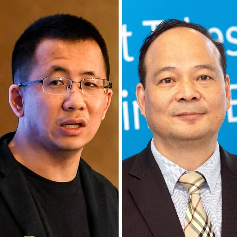 The founders of some of China’s biggest tech and energy companies, including Zhang Yiming (left), Robin Zeng and Pony Ma, top the Forbes rich list. Photos: AFP/Reuters/Getty Images