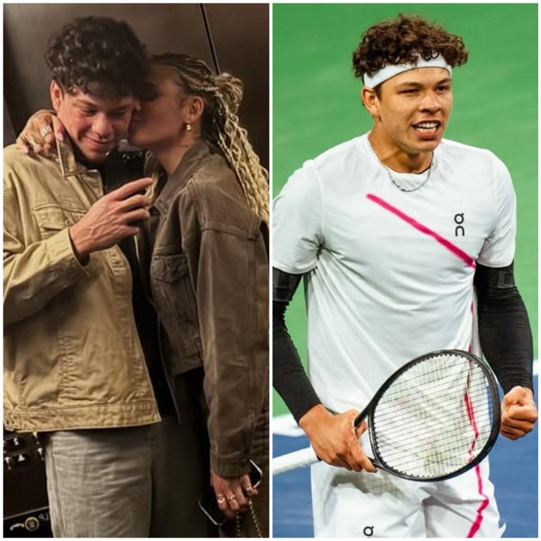 A match made in sporting heaven: rising tennis star Ben Shelton and his football-playing girlfriend, Trinity Rodman. Photos: @benshelton/Instagram