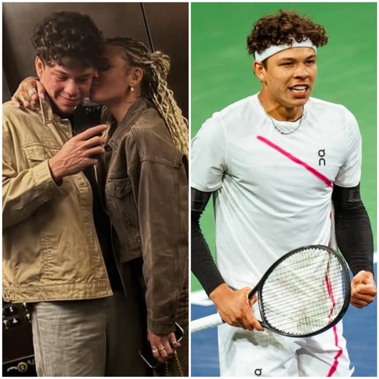 A match made in sporting heaven: rising tennis star Ben Shelton and his football-playing girlfriend, Trinity Rodman. Photos: @benshelton/Instagram