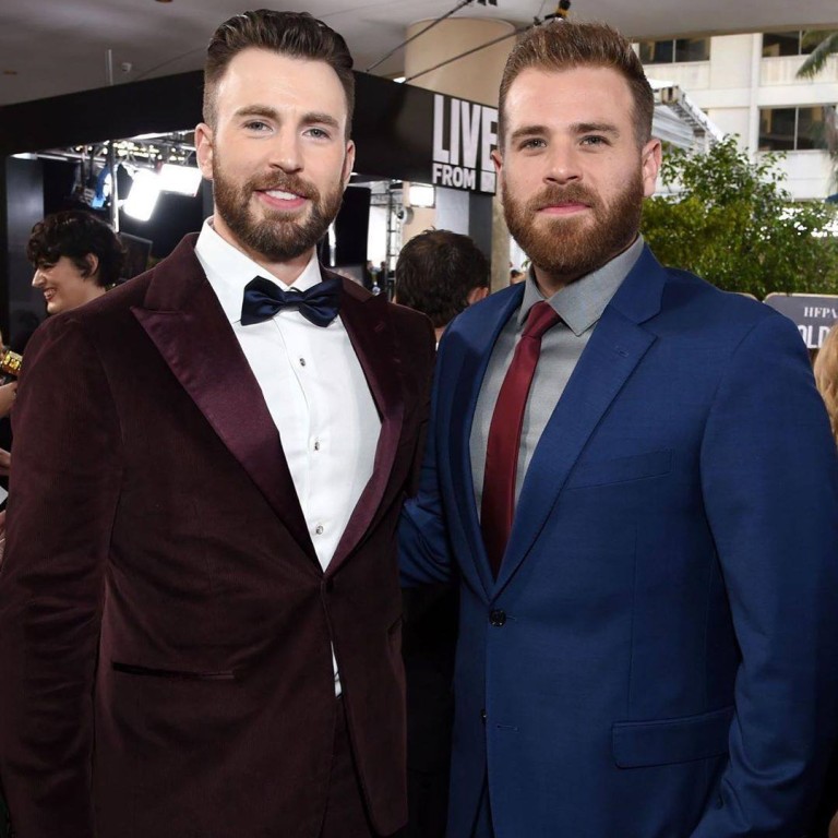 Actors Chris Evans (left) and brother Scott Evans, who grew up “best friends”. Photo: Instagram