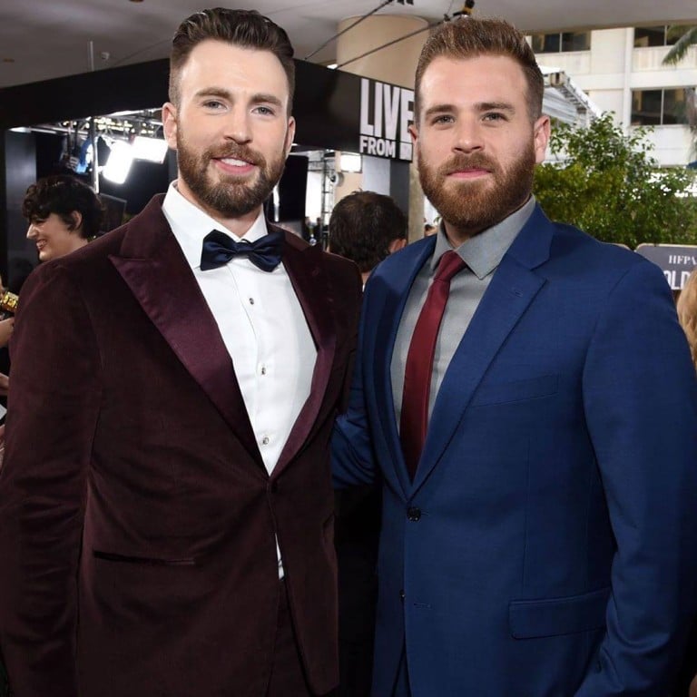 Actors Chris Evans (left) and brother Scott Evans, who grew up “best friends”. Photo: Instagram