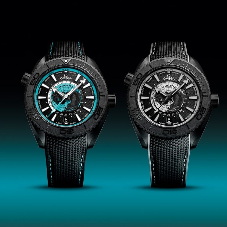 The new Seamaster Planet Ocean Worldtimer by Omega, available in two styles. Photo: Handout
