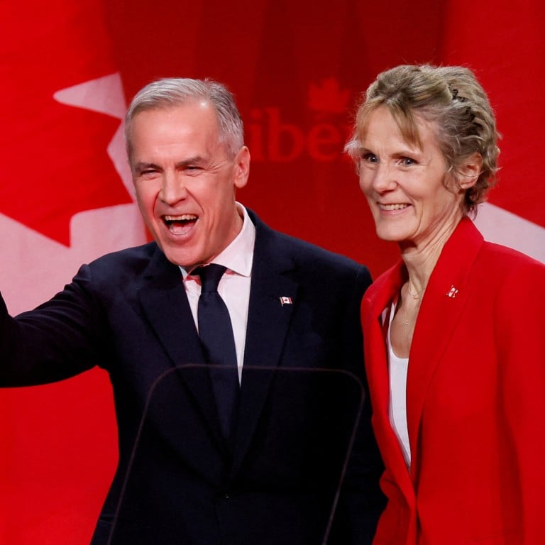 Mark Carney and wife Diana Fox Carney take the stage as he becomes Canadian prime minister. Photo: Reuters