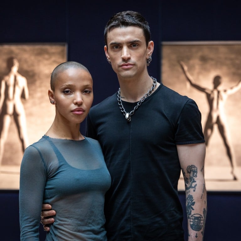 Singer-songwriter FKA Twigs and photographer Jordan Hemingway at Sotheby’s London last September. Photo: Getty Images