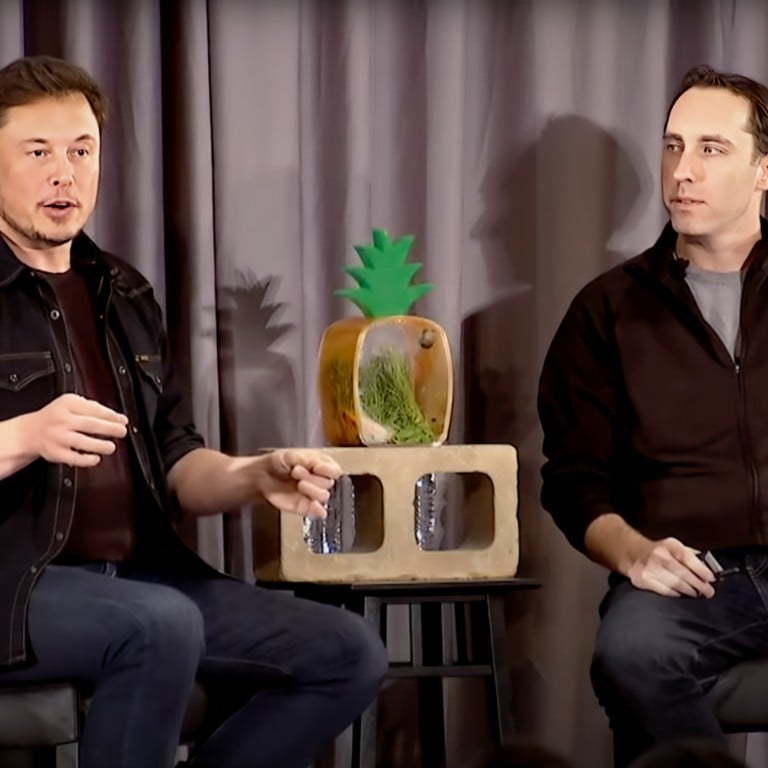 Elon Musk (left) and Steve Davis, who now helps the billionaire run Doge, pictured in Los Angeles, in 2018. Photo: the Boring Company/YouTube