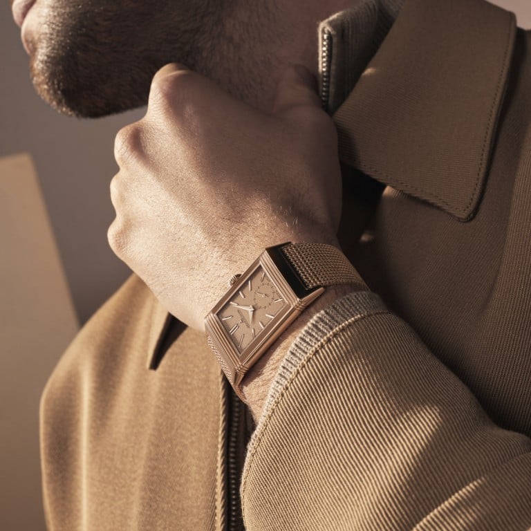 The Reverso Tribute Monoface Small Seconds with its “Milanese” link bracelet was the talk of the town at Watches and Wonders. Photo: Handout