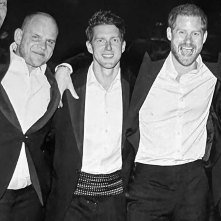 Lord Charles Vivian (left) and Prince Harry go back years, but the prince did not attend his pal’s recent wedding in London, despite being in the UK at the time. Photos: Netflix; AP