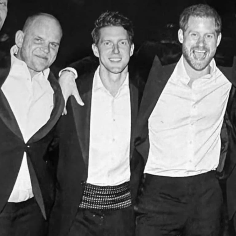 Lord Charles Vivian (left) and Prince Harry go back years, but the prince did not attend his pal’s recent wedding in London, despite being in the UK at the time. Photos: Netflix; AP