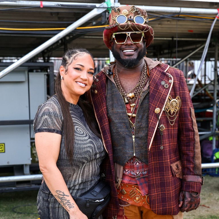 Amber Najm and T-Pain backstage at Coachella on April 12. Photo: Getty Images for Coachella
