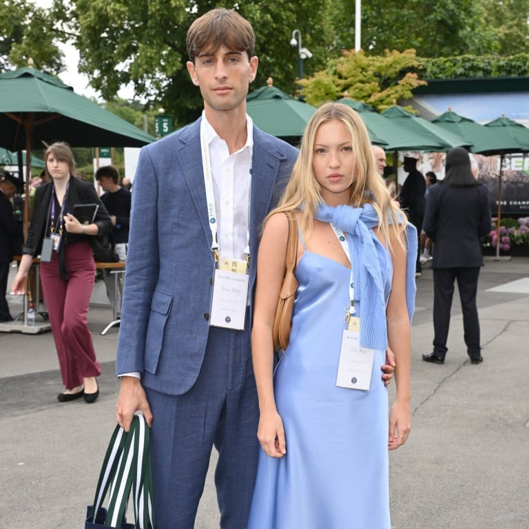 Yoni Helbitz and Lila Moss at Wimbledon in July 2023. Photo: WireImage