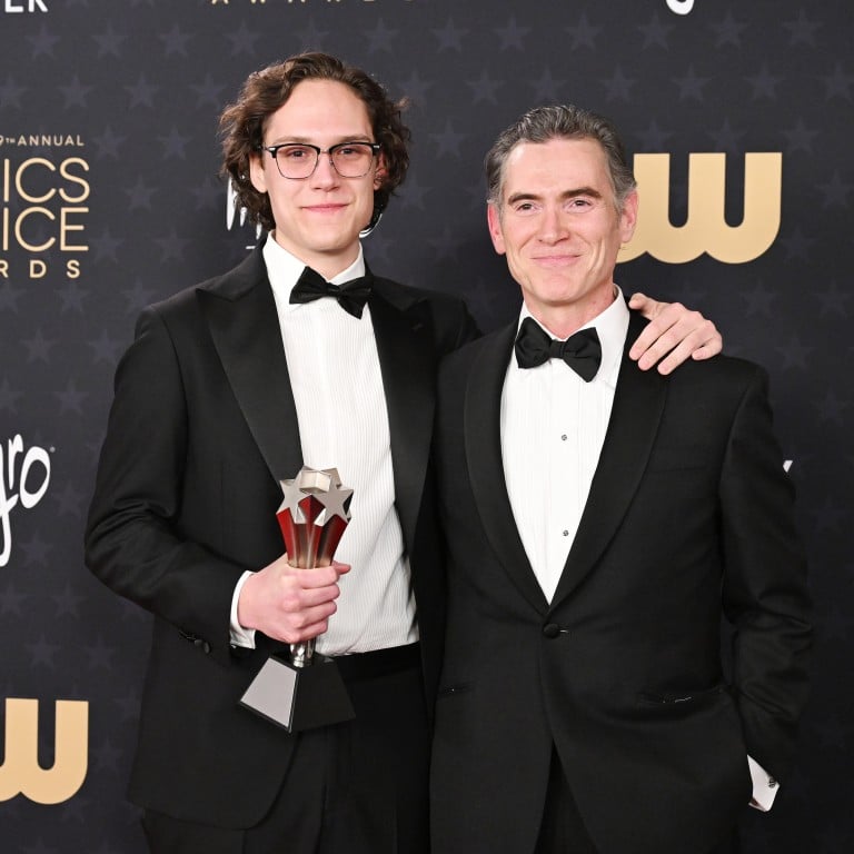 William Atticus Parker and his Hollywood actor father, Billy Crudup. Photo: Getty Images