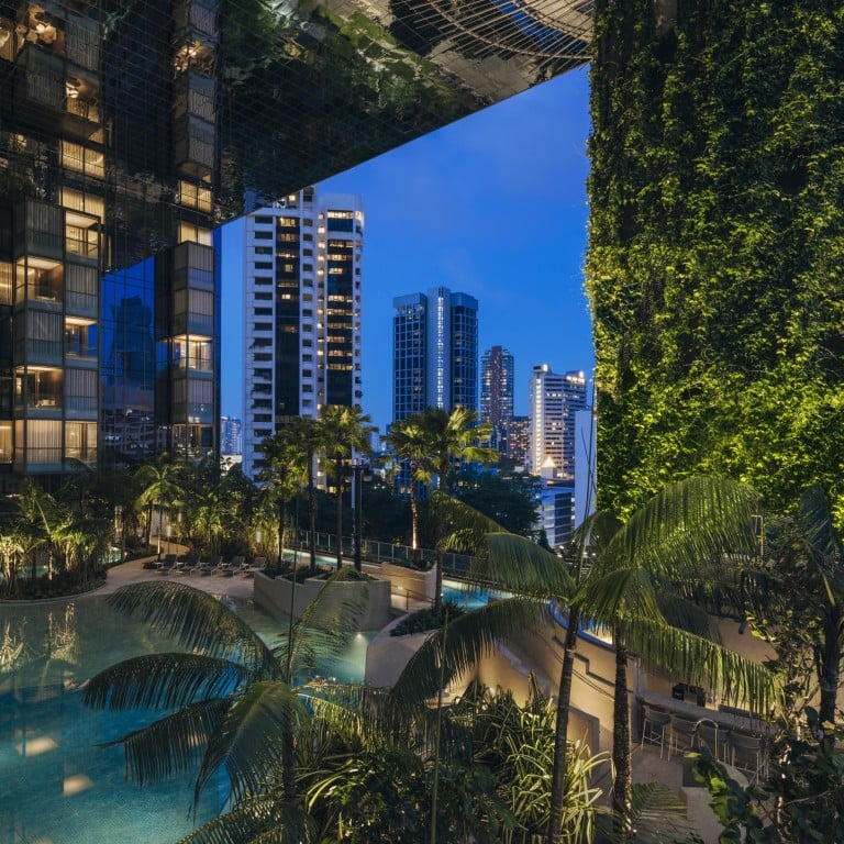 The pool area at Pan Pacific Orchard is surrounded by greenery. Photo: Studio Periphery