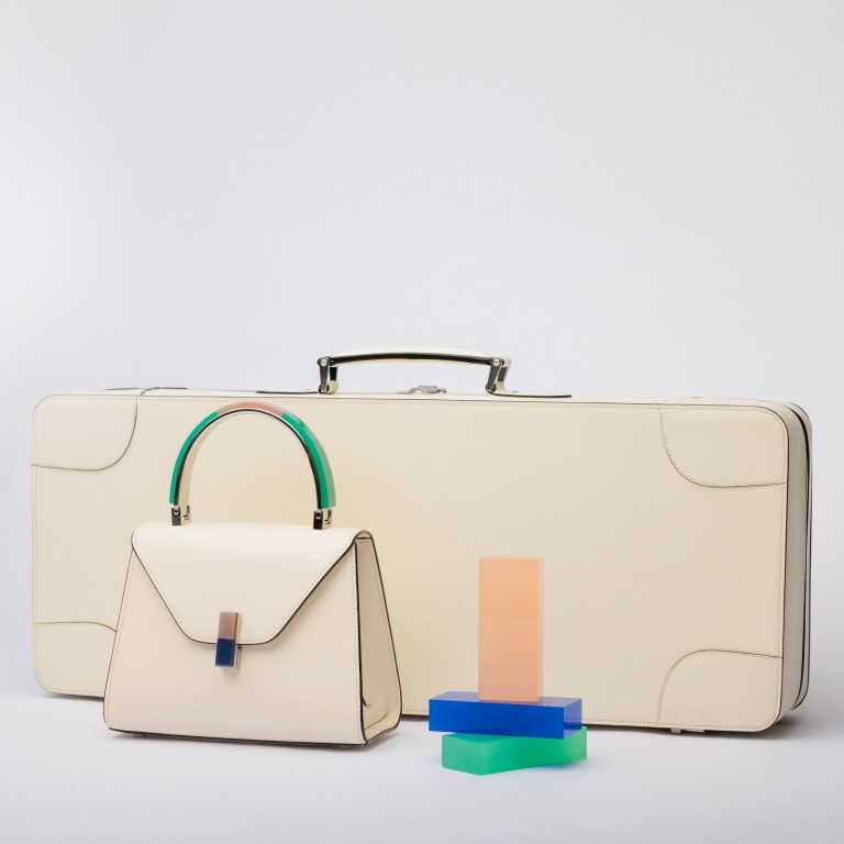 Loyal fans admire the subtle, understated style of Valextra leather goods, such as the Vocabolario 2.0 Costa 70 + Zaven suitcase and Iside Resin Dyes mini bag. Photo: Handout
