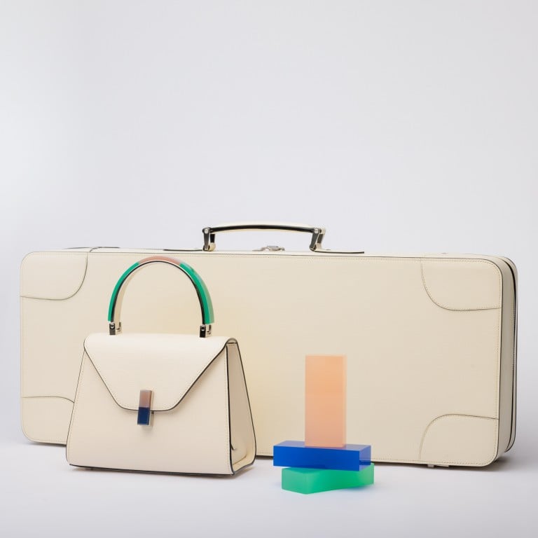 Loyal fans admire the subtle, understated style of Valextra leather goods, such as the Vocabolario 2.0 Costa 70 + Zaven suitcase and Iside Resin Dyes mini bag. Photo: Handout