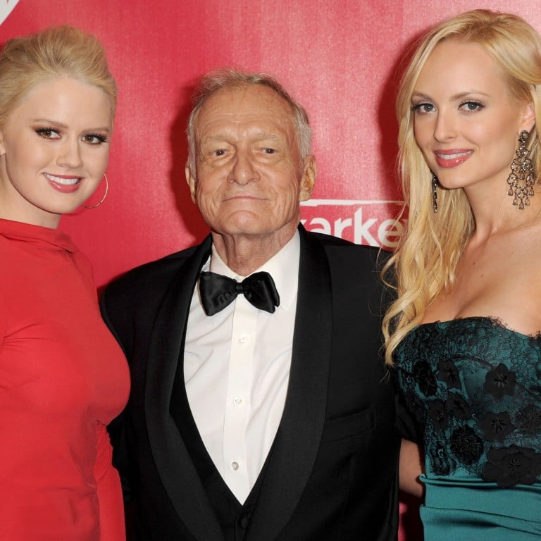 Kristina Shannon, Hugh Hefner and Karissa Shannon attend an event in Los Angeles in 2010. Photo: Getty Images
