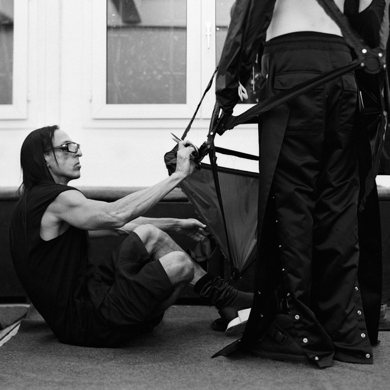Visionary at work: Rick Owens directs a fitting for the Babel spring/summer 2019 show at Paris’ Palais Bourbon. The designer’s avant-garde designs are the subject of an exhibition in the city during the second half of this year. Photo: Handout