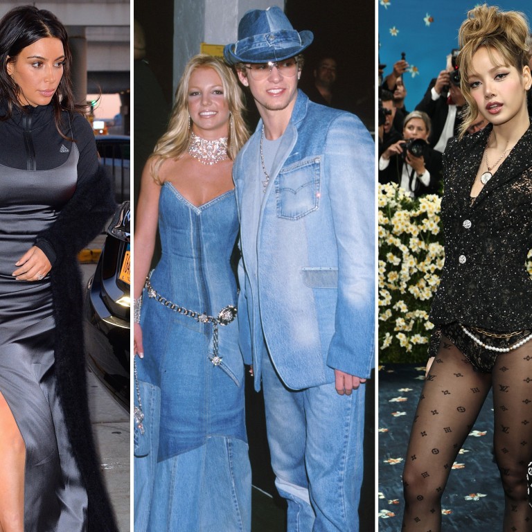 Kim Kardashian’s T-shirt under spaghetti straps, and Britney Spears and Justin Timberlake’s matching double denim can stay in the past, but Blackpink’s Lisa rocked the tights-as-pants look at the Met Gala last month. Photos: GC Images; WireImage; TNS