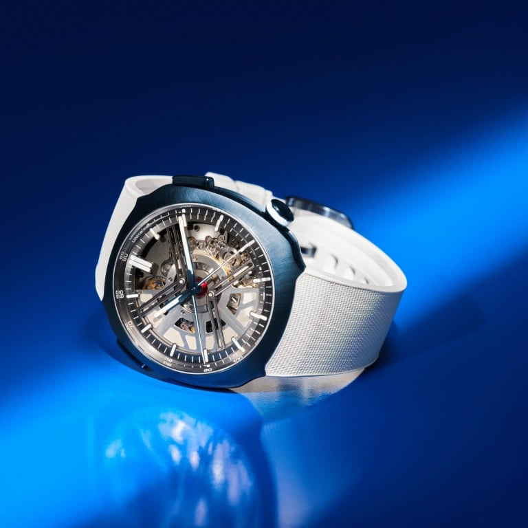 The new Streamliner Alpine Drivers Edition is one of two watches unveiled by H. Moser & Cie and Alpine Motorsports at the 2025 Spanish Grand Prix. Photo: Handout