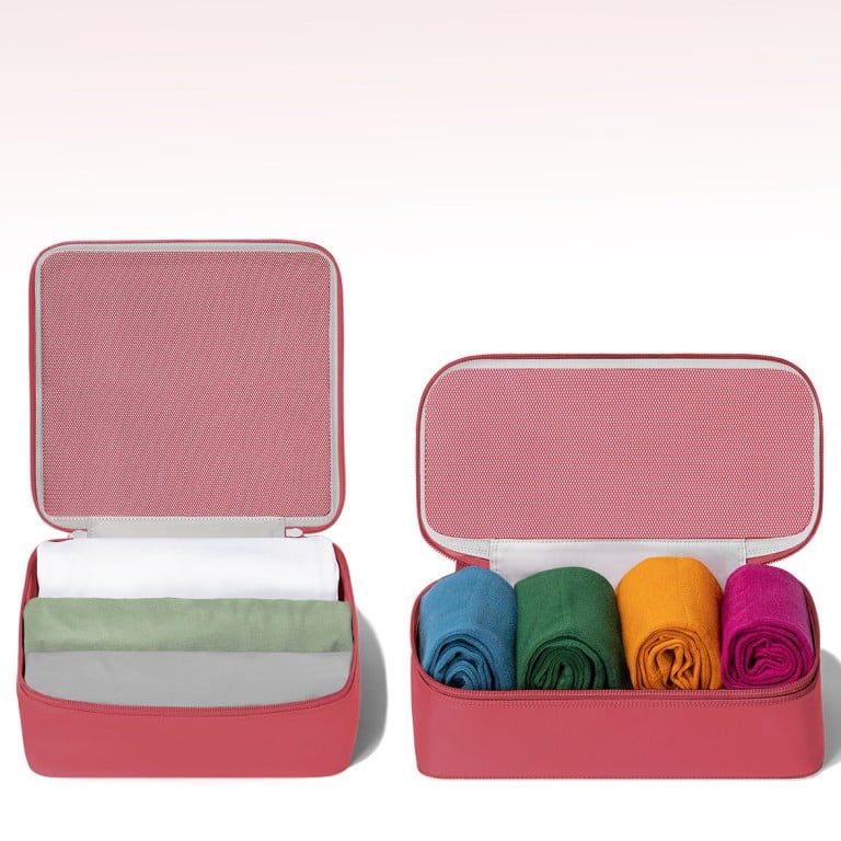 Choose from this range of handy packing cubes by Rimowa, as well as alternates from Anya Hindmarch and Tumi, to make light work of getting ready for your summer break. Photo: Handout
