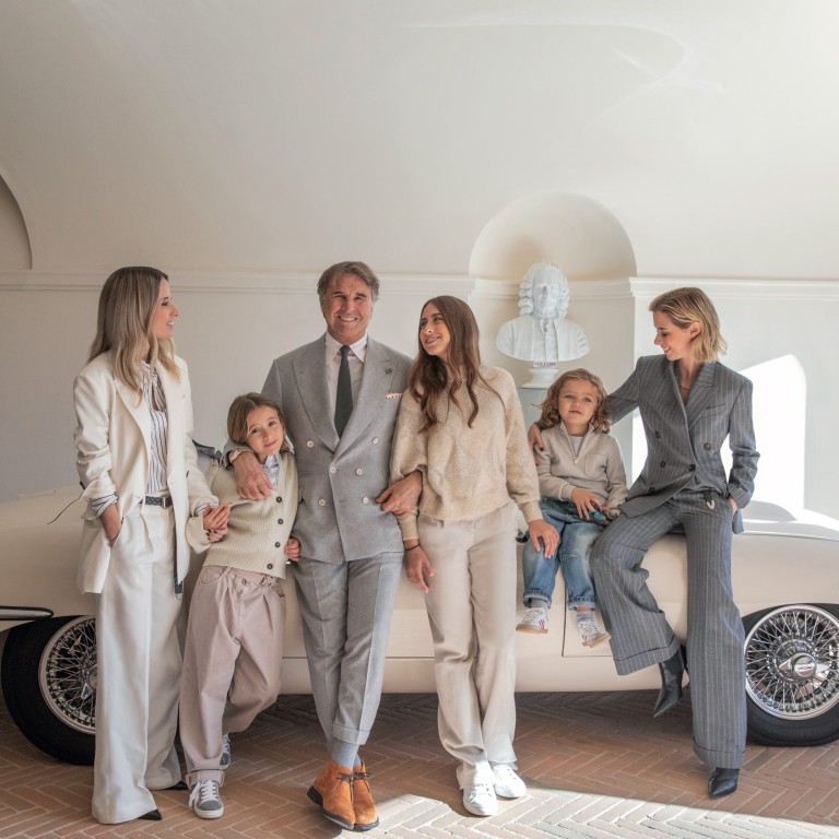 Brunello Cucinelli with his daughters and grandchildren, from the book Father and Child by Assouline. Photo: Claiborne Swanson Frank