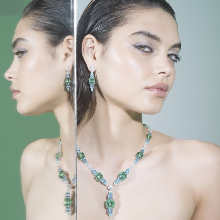 Boghossian’s Lirya collection brings aquamarines, rubellites, green tourmalines, moonstones and other gems together in vivid high jewellery pieces. Photo: Handout