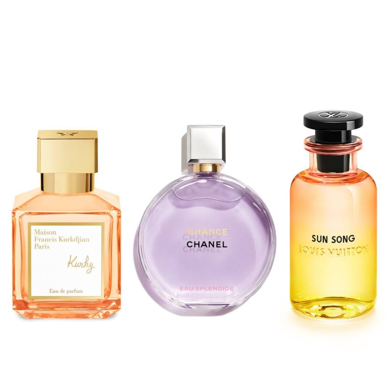 Four fresh summer scents from major perfumers Louis Vuitton, Maison Francis Kurkdjian, Chanel and Issey Miyake. Photos: Handout