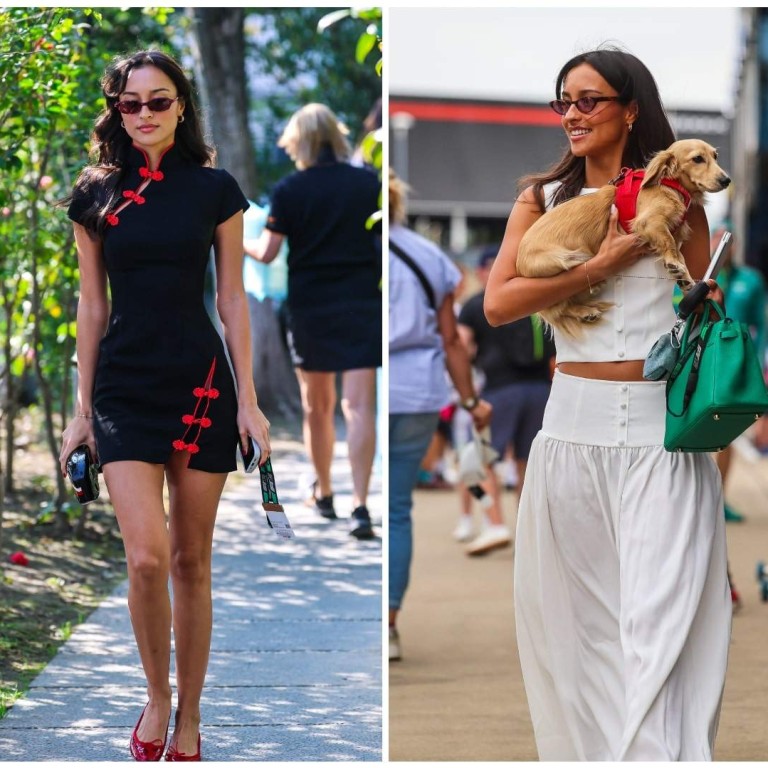 Alexandra Saint Mleux, Ferrari Formula One driver Charles Leclerc’s girlfriend, has fast become an F1 fashion icon. Photos: Getty Images