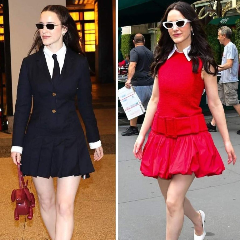 Rachel Brosnahan rocked looks by Thom Browne, Patou, Coach and more during the Superman press tour. Photos: @brosnafan/Instagram