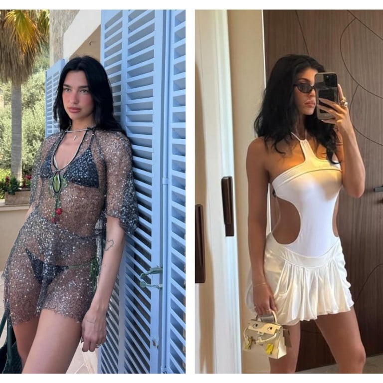 Dua Lipa, Kylie Jenner and Hailey Bieber have all rocked stylish beach looks this summer. Photos: @haileybieber; @kyliejenner; @dualipa/Instagram