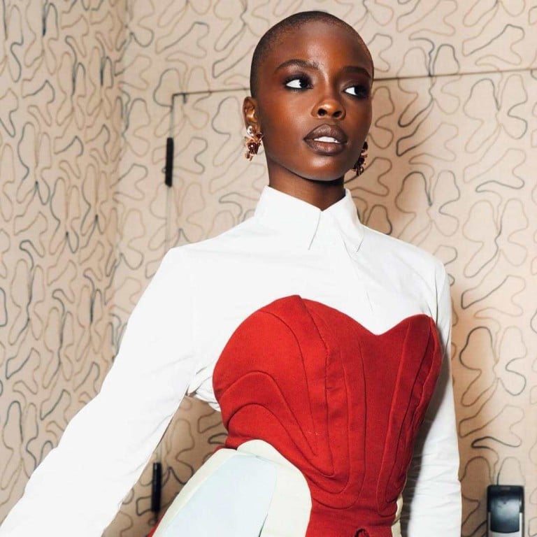 Joy Sunday, who plays Bianca Barclay on Netflix’s Wednesday, is a rising star. She’s wearing a peplum corset top by Naomi Hart London. Photo: @joysunday/Instagram