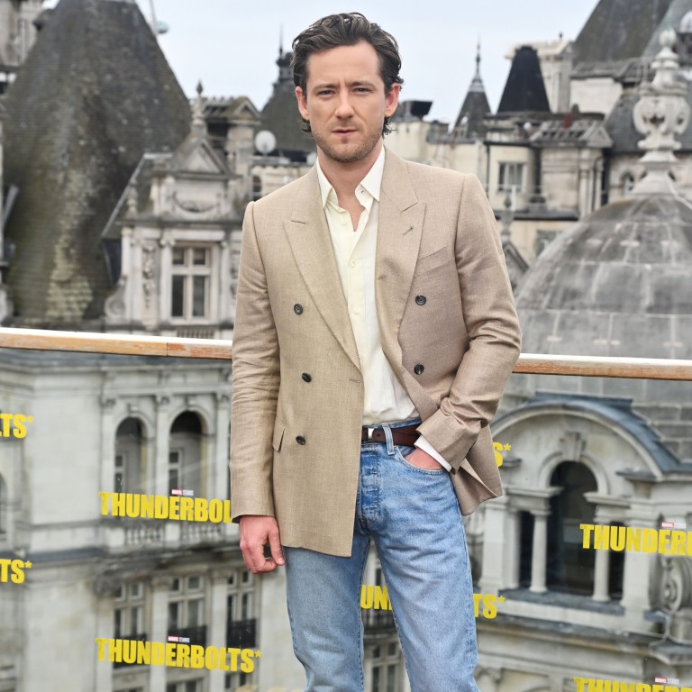 Lewis Pullman, the son of actor Bill Pullman, wore a Giorgio Armani jacket and a pair of Levi’s jeans at the Thunderbolts photocall in London, in April. Photo: WireImage