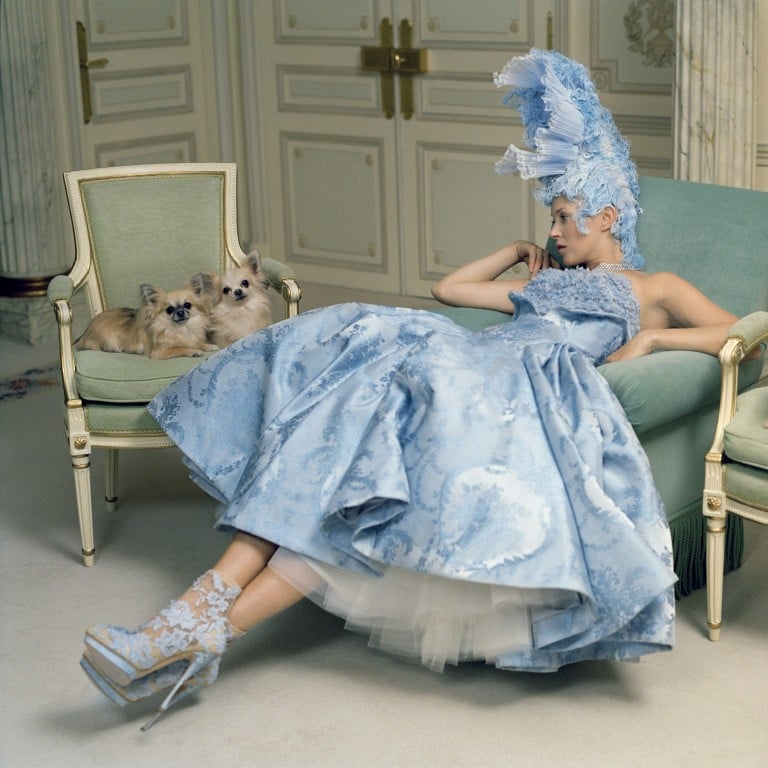 Kate Moss at the Ritz in Paris, in a Vogue photoshoot inspired by Marie Antoinette in 2012. Photo: Handout
