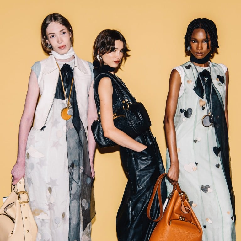 Star and heart prints, and lots of leather, at Coach spring/summer 2026. Photo: WWD via Getty Images