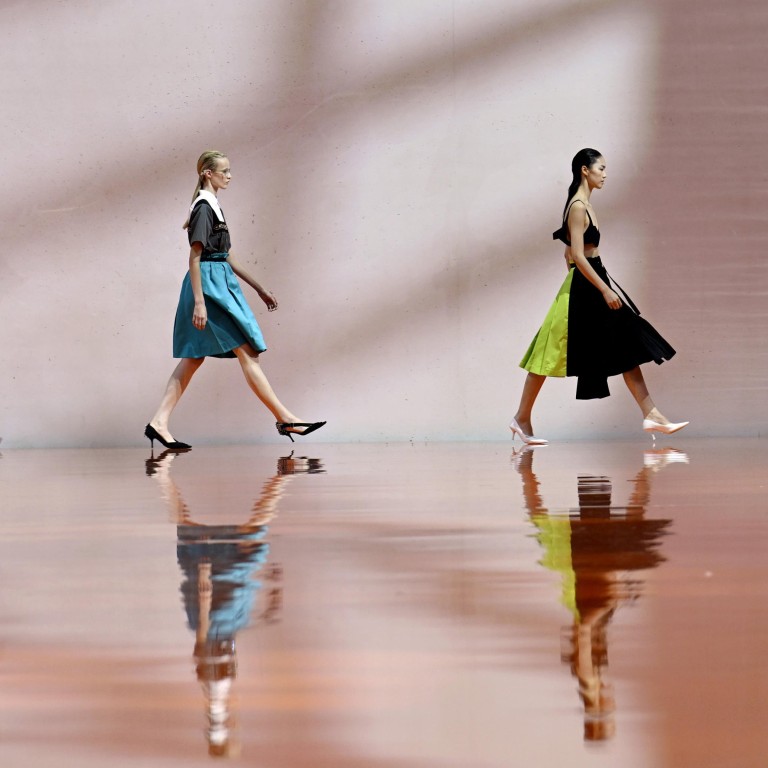 A-line silhouettes dominated the Prada spring/summer 2026 show in Milan. Photo: EPA