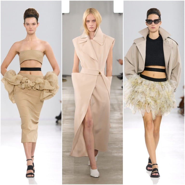 Pieces from the Max Mara and Sportmax spring/summer 2026 collections, inspired by rococo and the passage of time, respectively. Photo: Handout