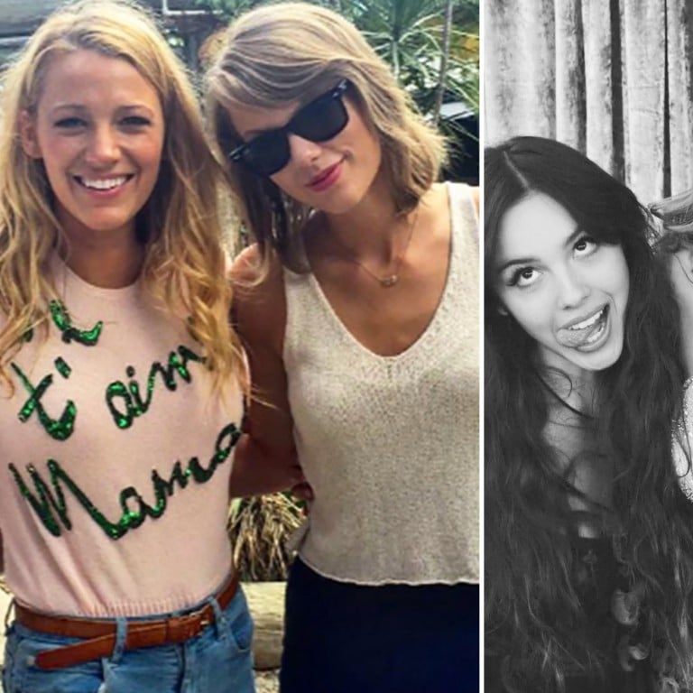 Taylor Swift with Blake Lively, and with Olivia Rodrigo. Photos: Instagram