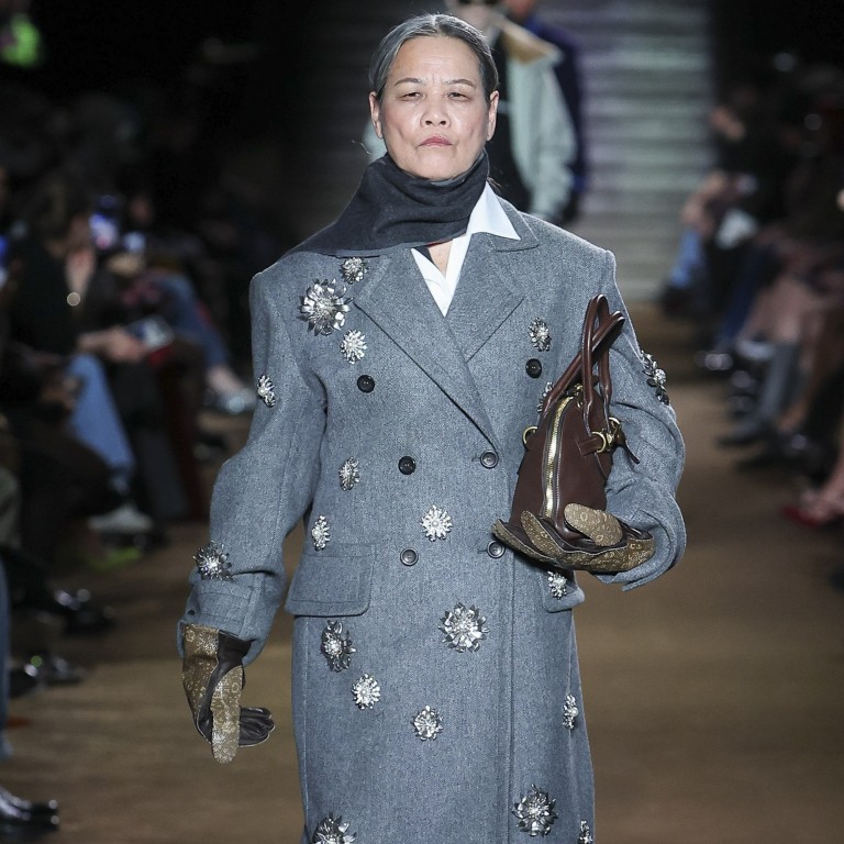 China’s Qin Huilan walked the runway at age 70 for Miu Miu, at Paris Fashion Week autumn/winter 2024. Photo: Handout
