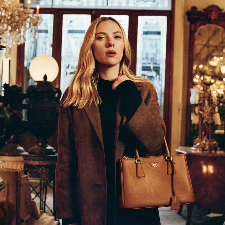 Scarlett Johansson stars in Prada’s Galleria handbag campaign. Photo: Handout