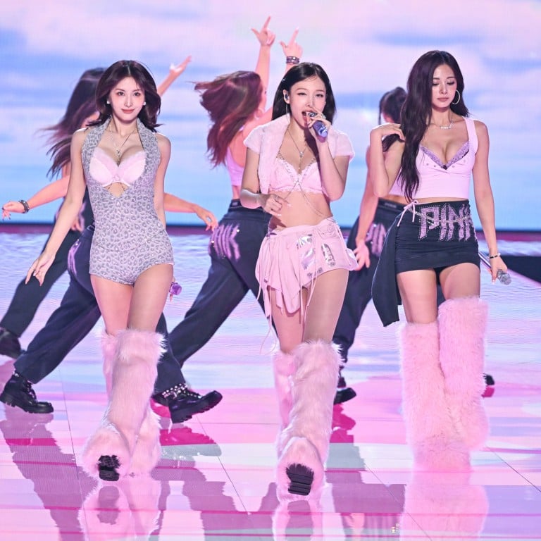 Momo, Nayeon and Tzuyu of Twice perform during the Victoria’s Secret Fashion Show on October 15, in Brooklyn, New York. Photo: Invision/AP