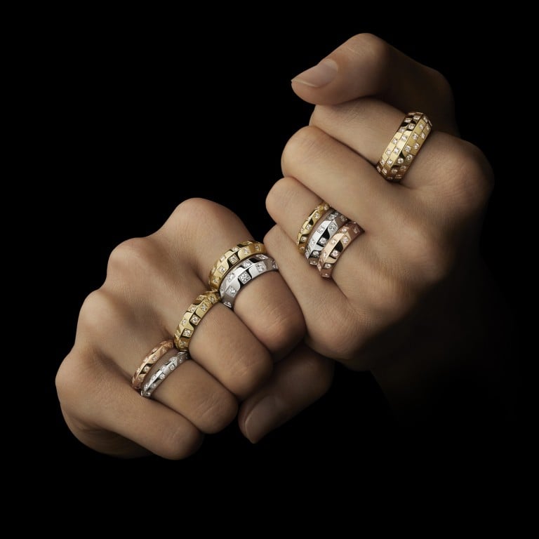 Rings in Le Damier de Louis Vuitton collection reference the French maison’s iconic checkerboard pattern. Photo: Handout